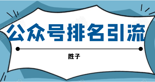 微信公众号排名引流【胜子】(原价399)